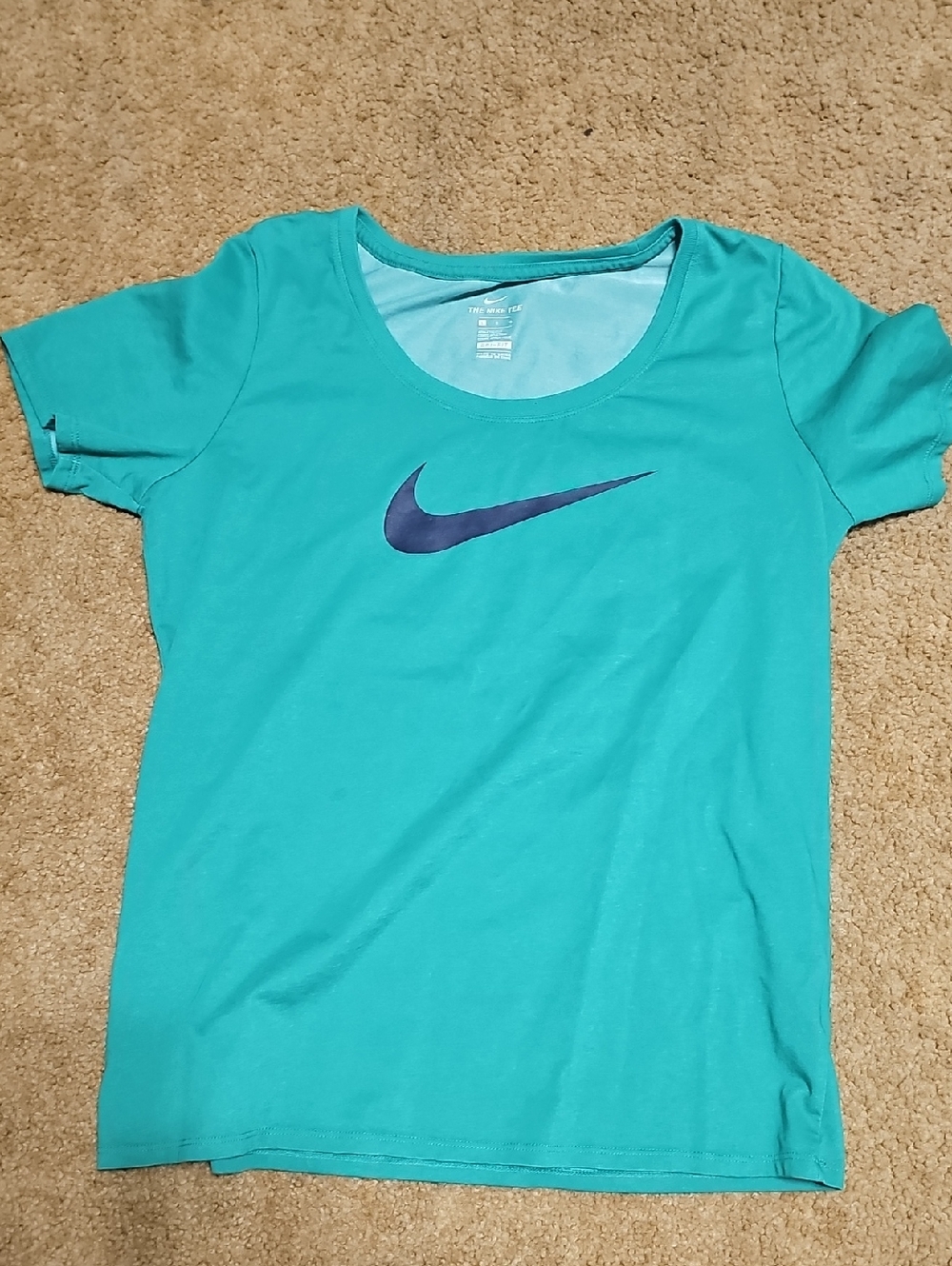Nike Green Crew Neck Dri-FIT Tee with Black Swoosh